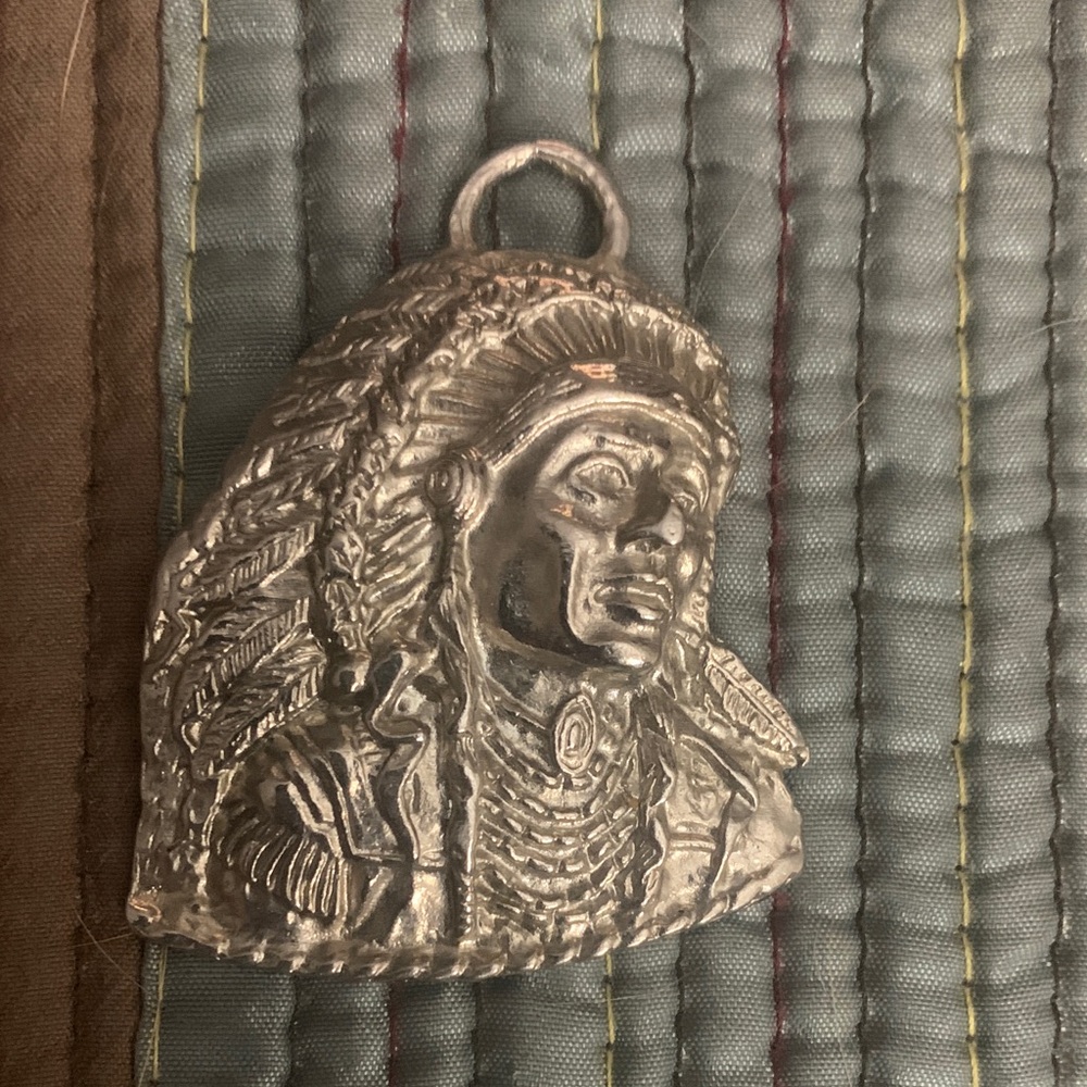 Silver Native American Chief Pendant
